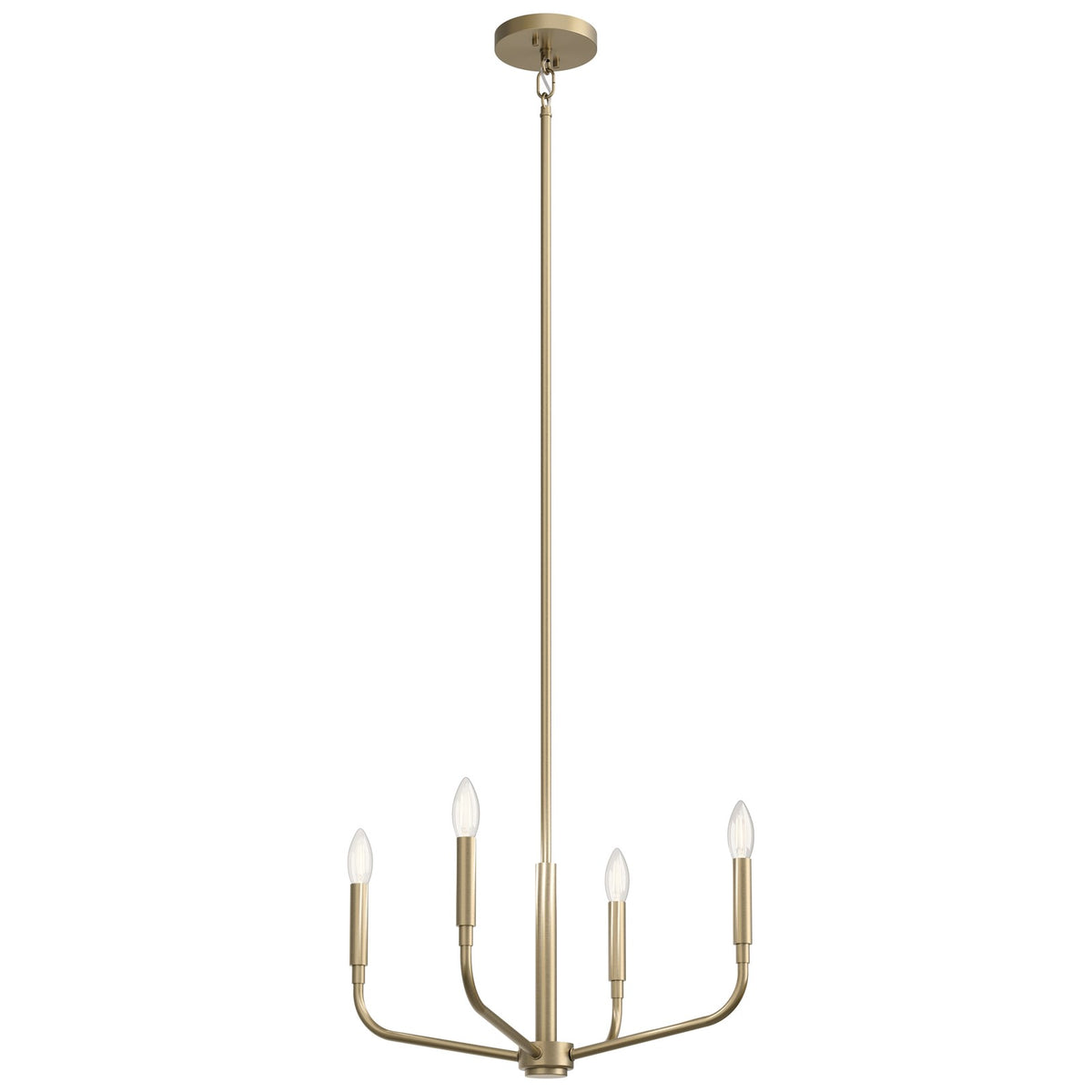 Kichler Madden 4-Light Chandelier | Soft Modern Champagne Bronze Steel | Dining Room & Living Room | 16.75 in H | Model 52716CPZ