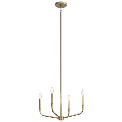 Kichler Madden 4-Light Chandelier | Soft Modern Champagne Bronze Steel | Dining Room & Living Room | 16.75 in H | Model 52716CPZ