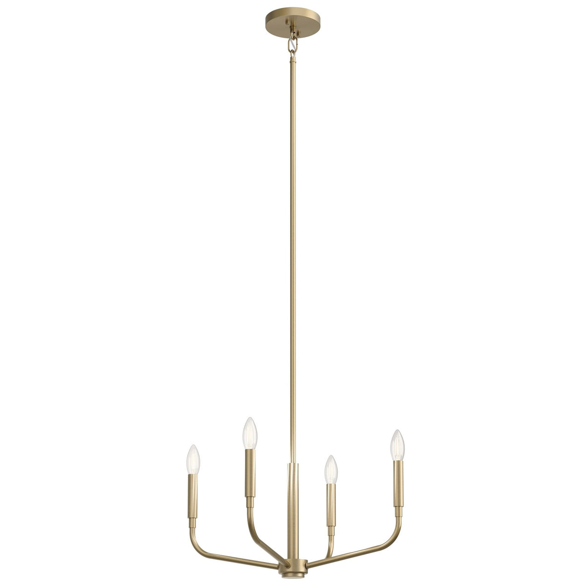 Kichler Madden 4-Light Chandelier | Soft Modern Champagne Bronze Steel | Dining Room & Living Room | 16.75 in H | Model 52716CPZ