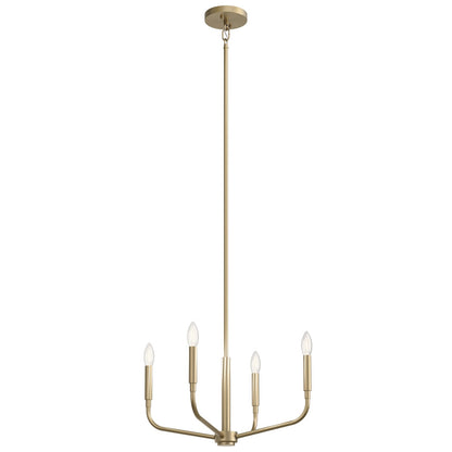 Kichler Madden 4-Light Chandelier | Soft Modern Champagne Bronze Steel | Dining Room & Living Room | 16.75 in H | Model 52716CPZ