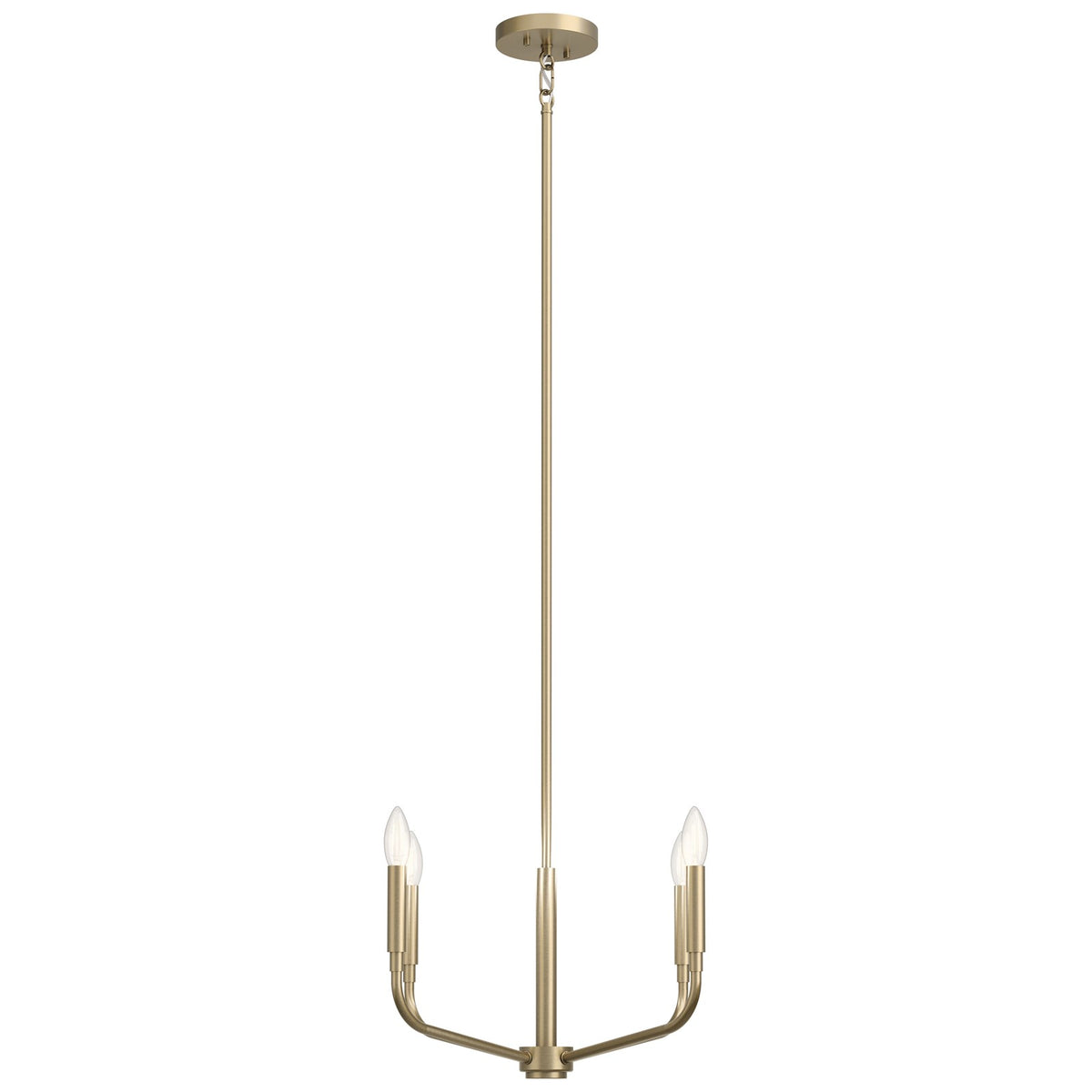 Kichler Madden 4-Light Chandelier | Soft Modern Champagne Bronze Steel | Dining Room & Living Room | 16.75 in H | Model 52716CPZ