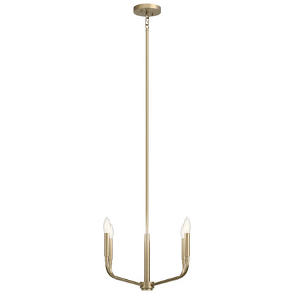 Kichler Madden 4-Light Chandelier | Soft Modern Champagne Bronze Steel | Dining Room & Living Room | 16.75 in H | Model 52716CPZ