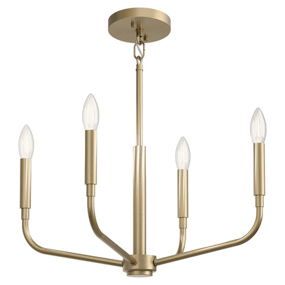 Kichler Madden 4-Light Chandelier | Soft Modern Champagne Bronze Steel | Dining Room & Living Room | 16.75 in H | Model 52716CPZ