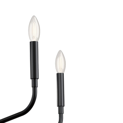 Kichler Madden 18in 6-Light Chandelier | Soft Modern Black Steel | Dining Room & Living Room | 18 in H | Model 52719BK