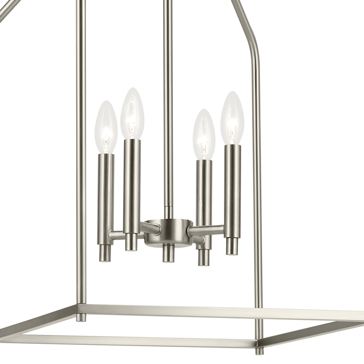 Kichler Madden 4-Light Foyer Pendant | Brushed Nickel Steel | Entryway & Dining Room | 16in W x 25in H, Dimmable | Model 52722NI