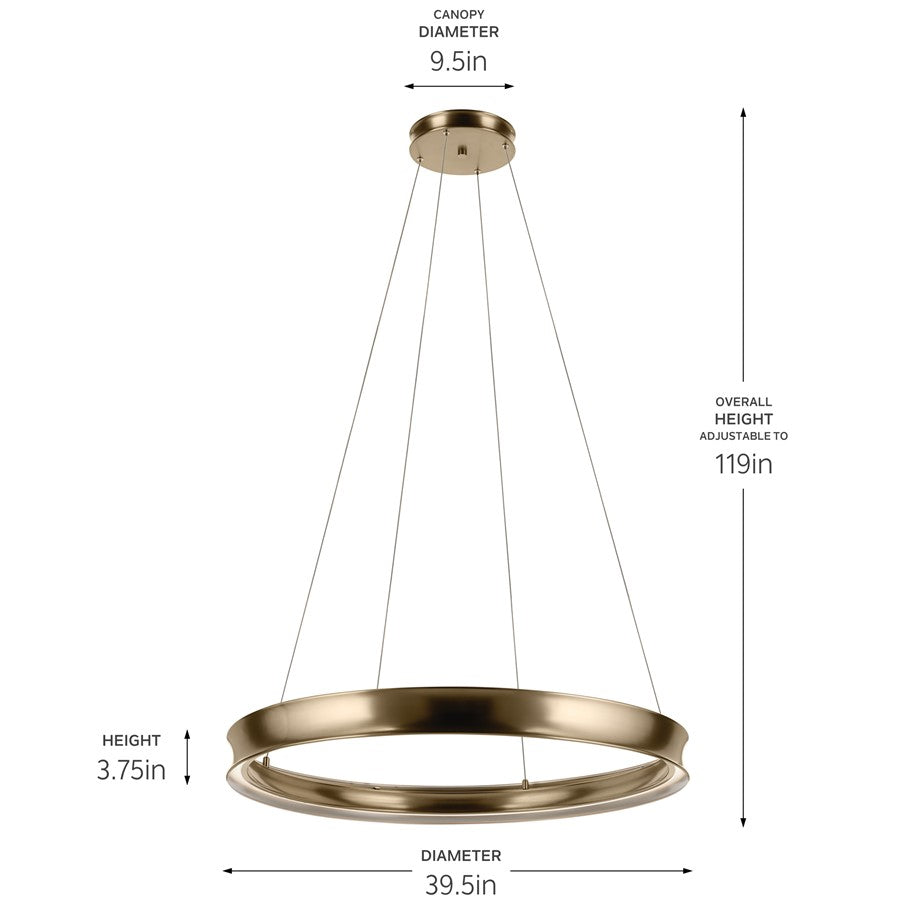 Kichler Larousse 39.5" LED Chandelier/Pendant, Champagne Bronze