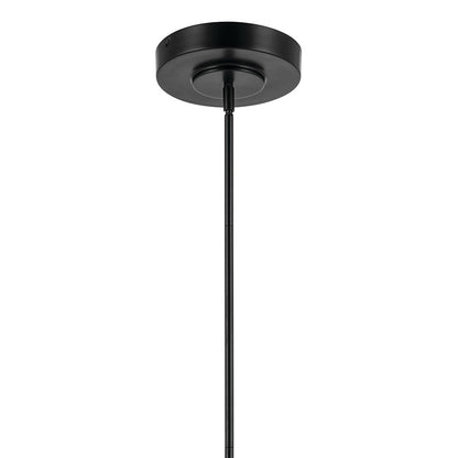Kichler Riven 33" LED 12 Light Chandelier, Black/Clear Fluted Glass