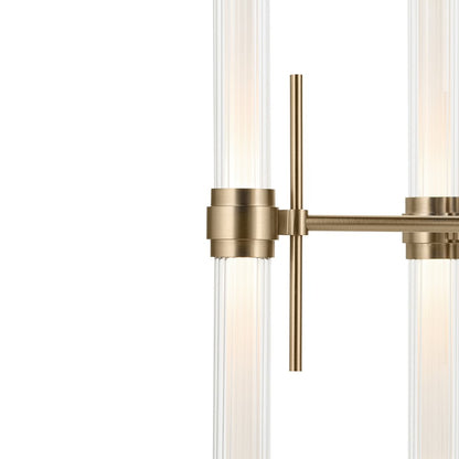 Kichler Riven 33" LED 12 Light Chandelier, Bronze/Clear Fluted