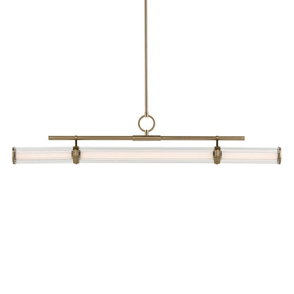 Kichler Riven 48.25" LED 1Lt Linear Chandelier, Bronze/Fluted