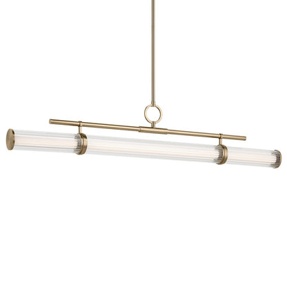 Kichler Riven 48.25" LED 1Lt Linear Chandelier, Bronze/Fluted