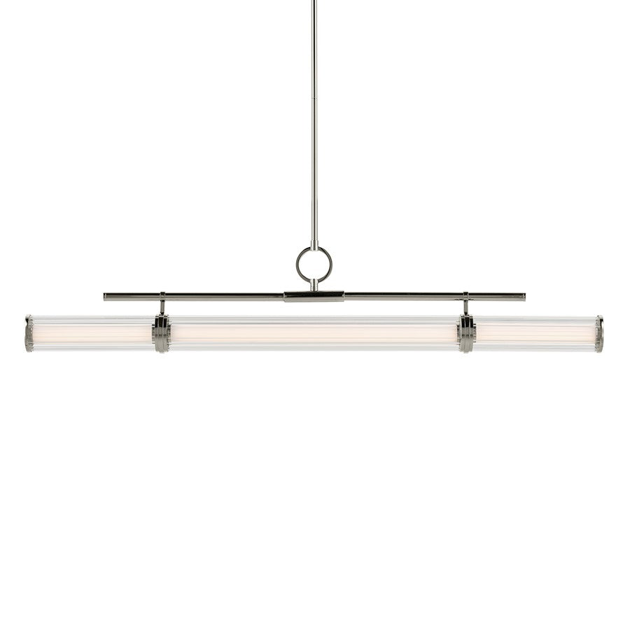 Kichler Riven 48.25" LED 1Lt Linear Chandelier, Nickel/Clear Fluted