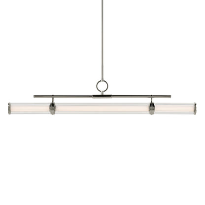 Kichler Riven 48.25" LED 1Lt Linear Chandelier, Nickel/Clear Fluted