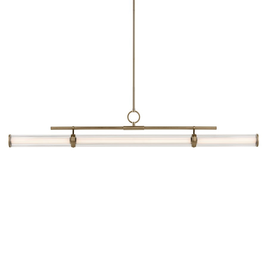 Kichler Riven 60.25" LED 1Lt Linear Chandelier, Bronze/Fluted