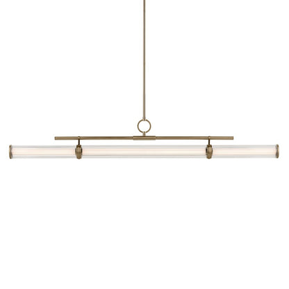 Kichler Riven 60.25" LED 1Lt Linear Chandelier, Bronze/Fluted