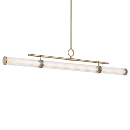 Kichler Riven 60.25" LED 1Lt Linear Chandelier, Bronze/Fluted