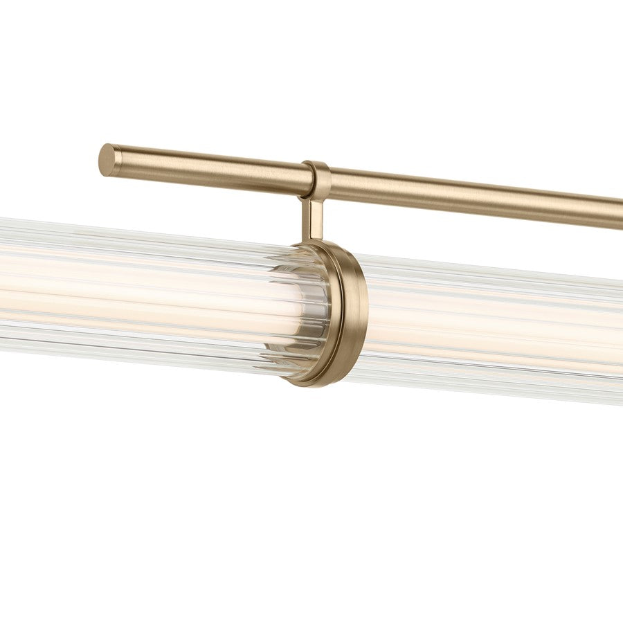 Kichler Riven 60.25" LED 1Lt Linear Chandelier, Bronze/Fluted