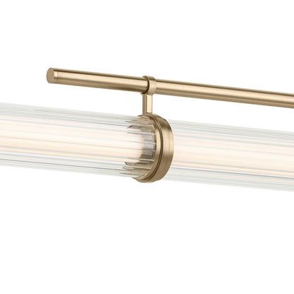 Kichler Riven 60.25" LED 1Lt Linear Chandelier, Bronze/Fluted