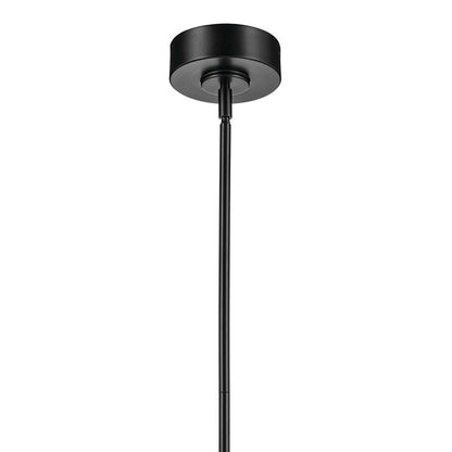 Kichler Riven 15.5" LED 1 Light Mini Pendant, Black/Clear Fluted