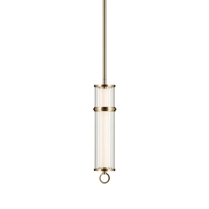 Kichler Riven 15.5" LED 1 Light Pendant, Bronze/Clear Fluted