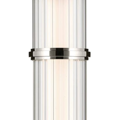 Kichler Riven 15.5" LED 1 Light Pendant, Nickel/Clear Fluted