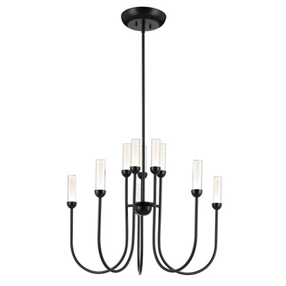 Kichler Moraine 30" LED 10 Light 2-Tier Chandelier, Black - 52757BKLED