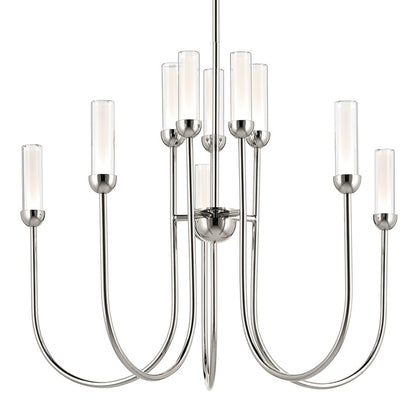 Kichler Moraine 30" LED 10 Light 2-Tier Chandelier, Nickel