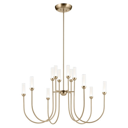 Kichler Moraine 40" LED 12 Light 2-Tier Chandelier, Bronze - 52759CPZLED