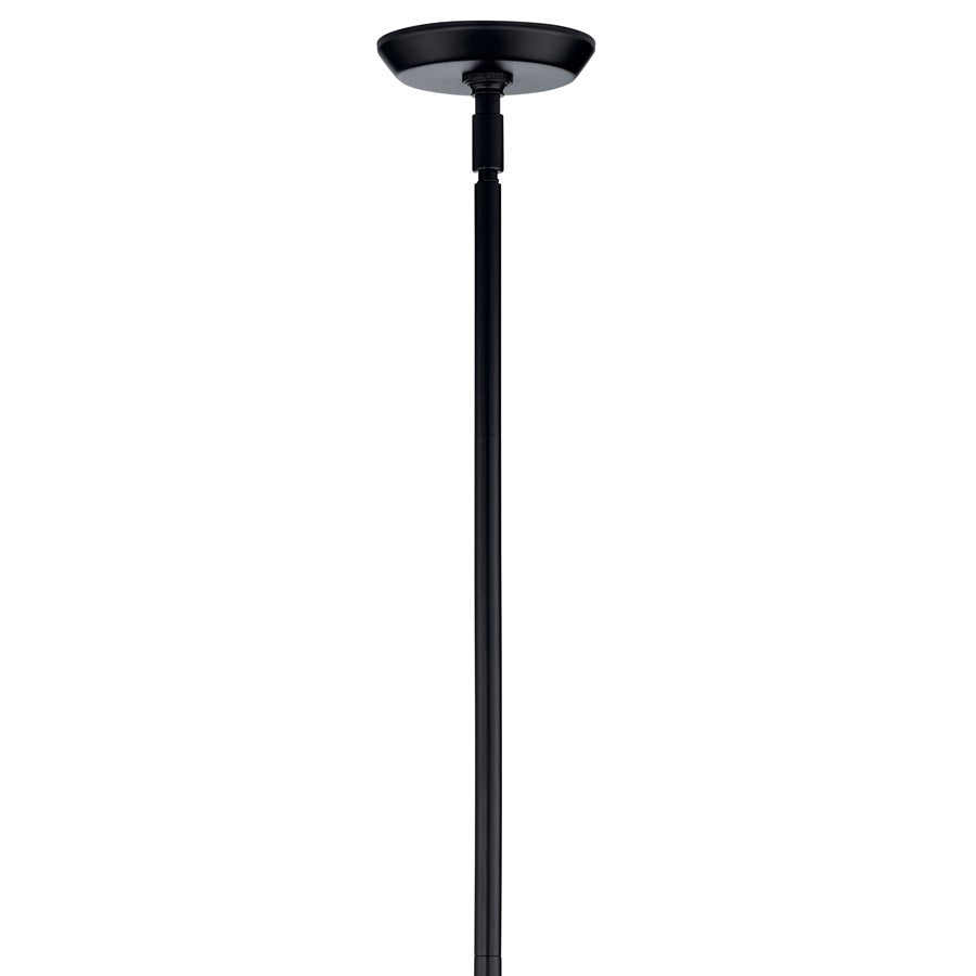Kichler Cassius 39.5" 4 Light Convertible Chandelier, Black/Opal Glass