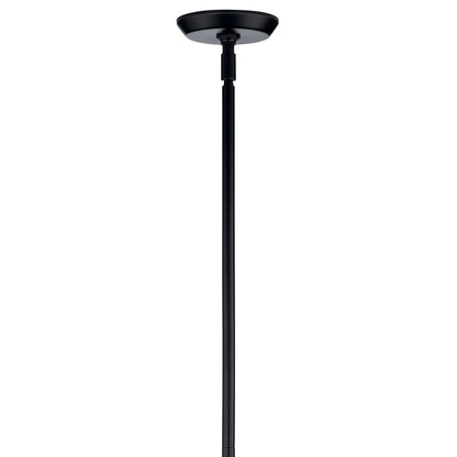 Kichler Cassius 39.5" 4 Light Convertible Chandelier, Black/Opal Glass
