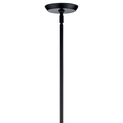 Kichler Cassius 52.5" 8 Light Convertible Chandelier, Black/Opal Glass