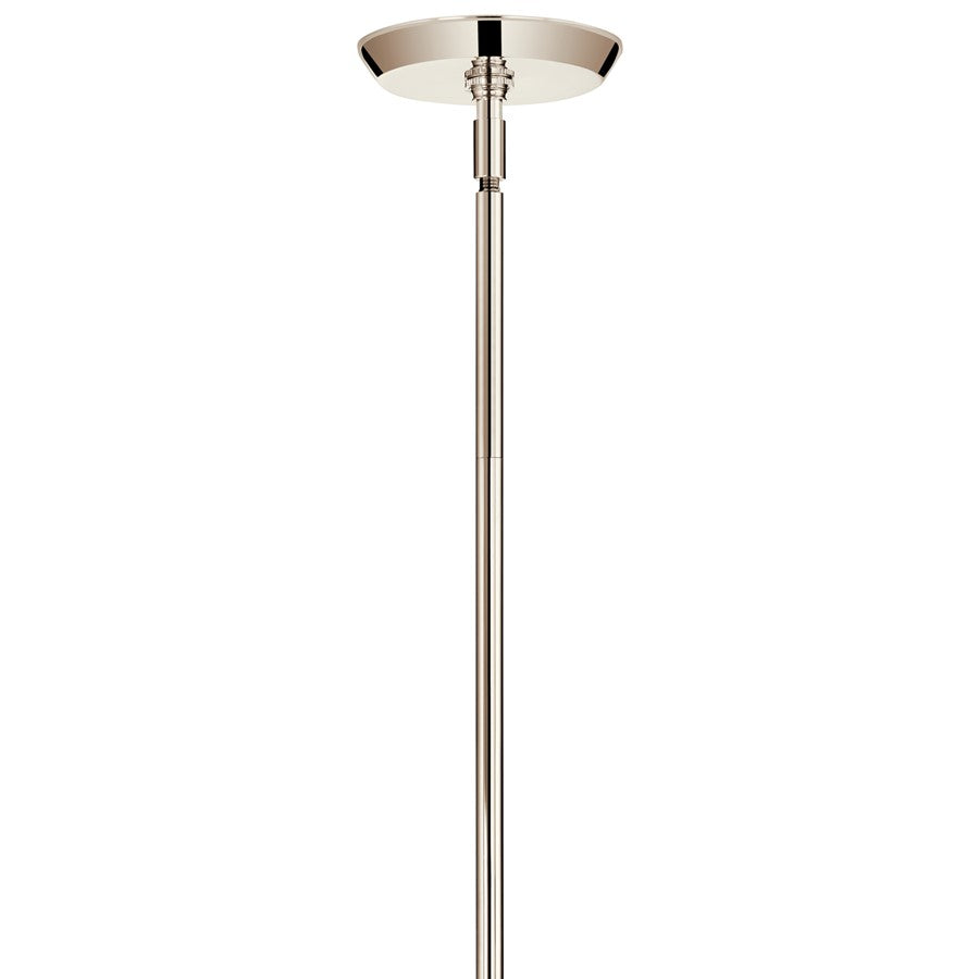 Kichler Cassius 52.5" 8 Light Convertible Chandelier, Nickel/Opal