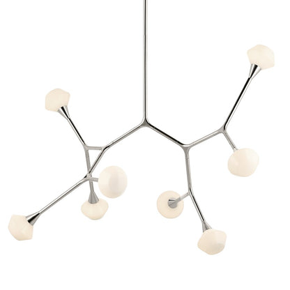 Kichler Cassius 52.5" 8 Light Convertible Chandelier, Nickel/Opal