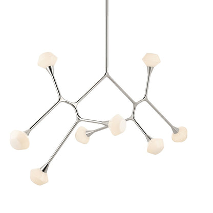 Kichler Cassius 61.25" 8 Light Convertible Chandelier, Nickel/Opal
