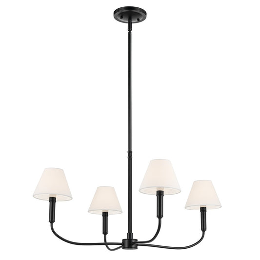 Kichler Eadie 30.75" 4 Light Chandelier, Black - 52766BK