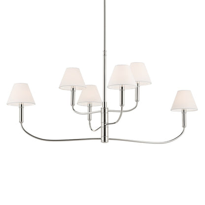 Kichler Eadie 41" 6 Light Chandelier, Polished Nickel