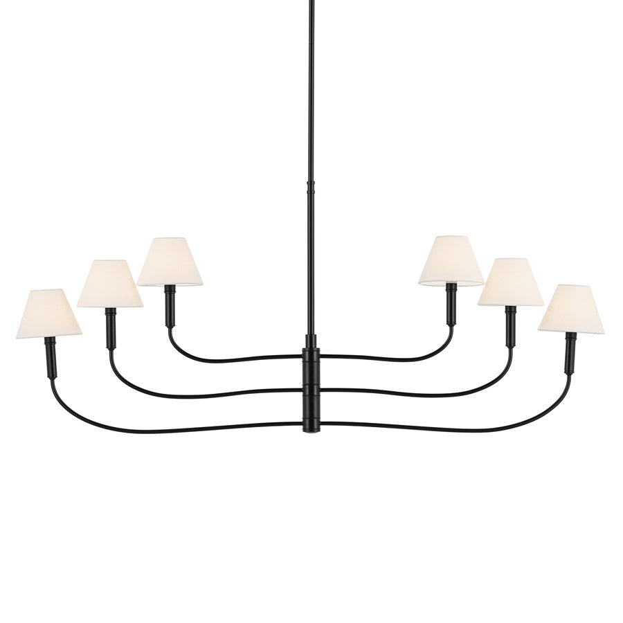 Kichler Eadie 51.5" 6 Light Chandelier, Black