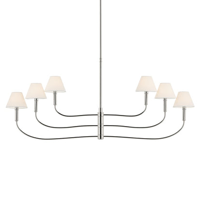 Kichler Eadie 51.5" 6 Light Chandelier, Polished Nickel