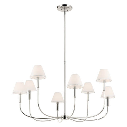 Kichler Eadie 41.25" 8 Light Chandelier, Polished Nickel - 52769PN