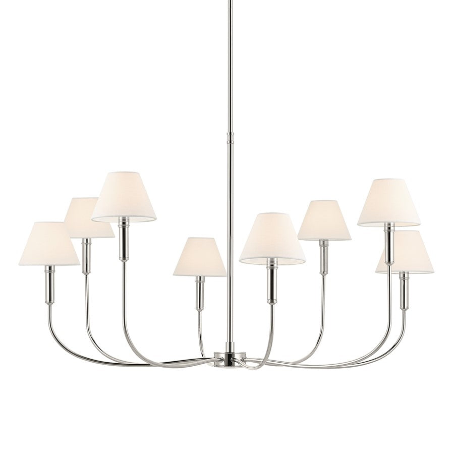 Kichler Eadie 41.25" 8 Light Chandelier, Polished Nickel