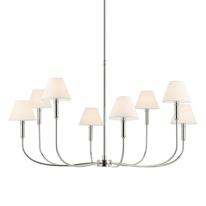 Kichler Eadie 41.25" 8 Light Chandelier, Polished Nickel