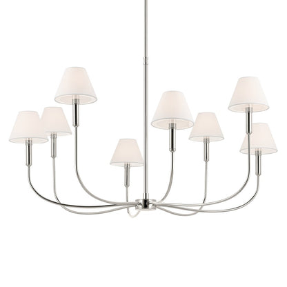 Kichler Eadie 41.25" 8 Light Chandelier, Polished Nickel