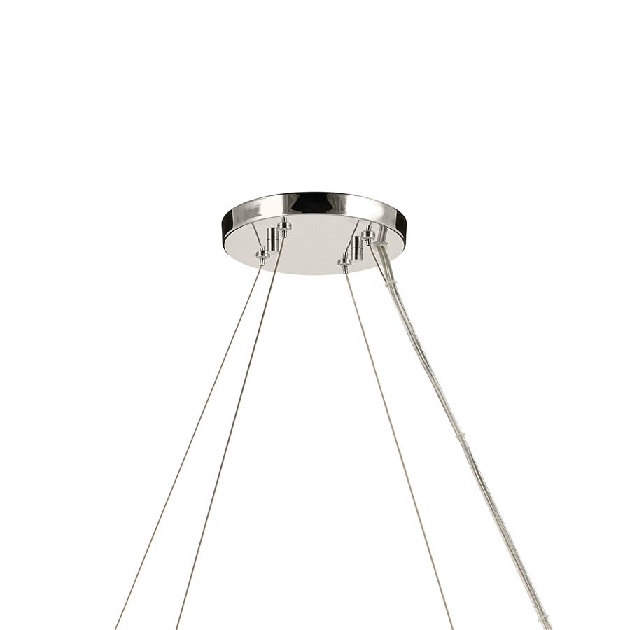 Kichler Harpin 37.75" 6 Light 1 Tier Chandelier, Polished Nickel/Clear