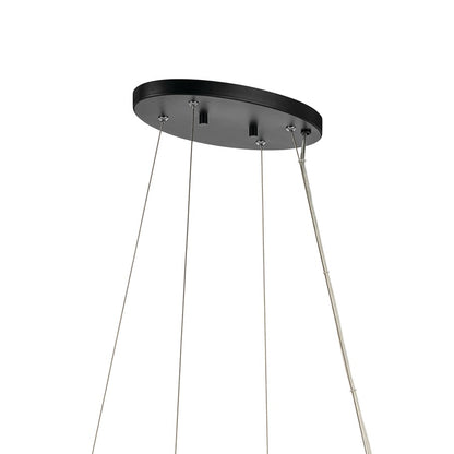Kichler Harpin 52.5" 8Lt Linear Chandelier/Oval Pendant, Black/Clear