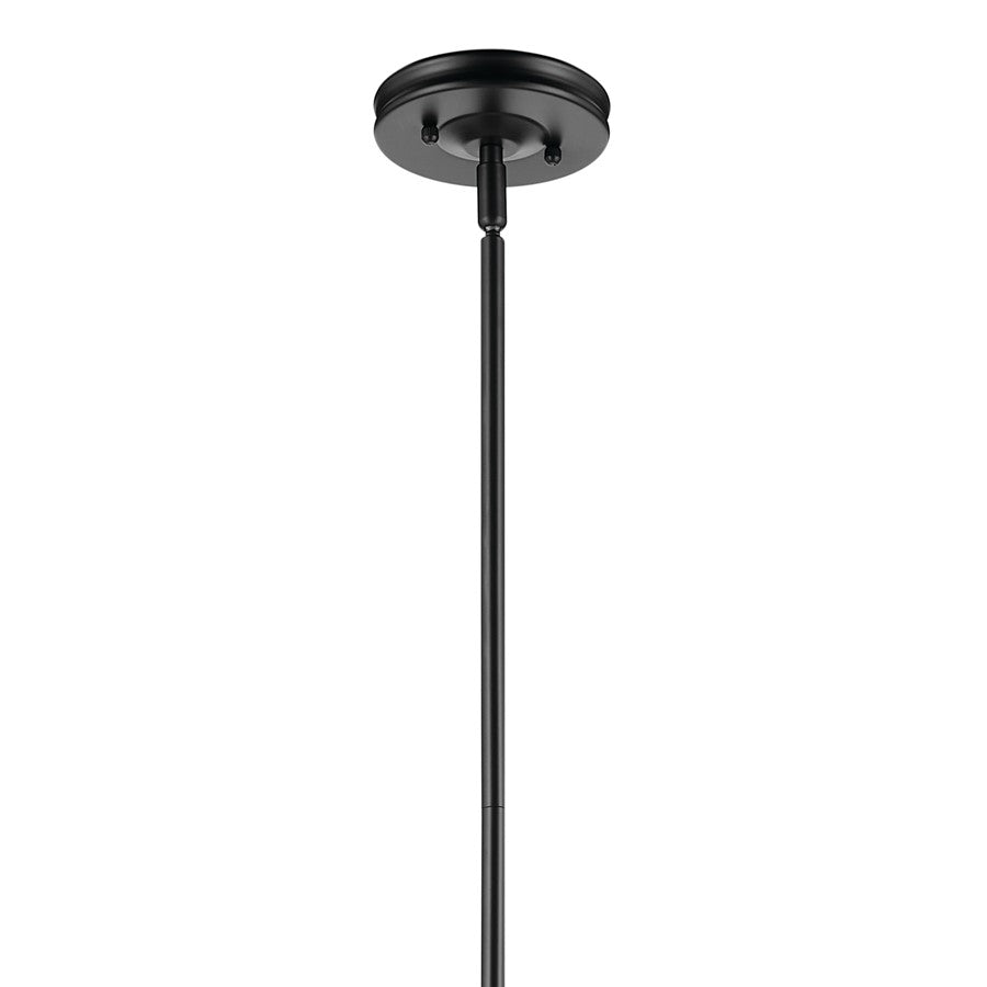 Kichler Laria 10.5" 1 Light Pendant, Black/Opal Glass