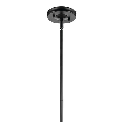 Kichler Laria 10.5" 1 Light Pendant, Black/Clear Glass