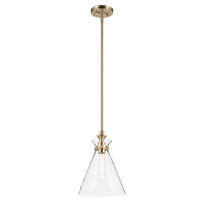 Kichler Laria 10.5" 1 Light Pendant, Champagne Bronze/Clear Glass - 52774CPZCLR
