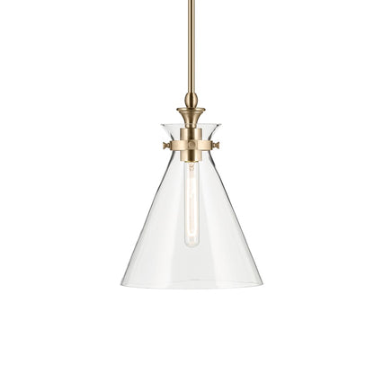 Kichler Laria 10.5" 1 Light Pendant, Champagne Bronze/Clear Glass