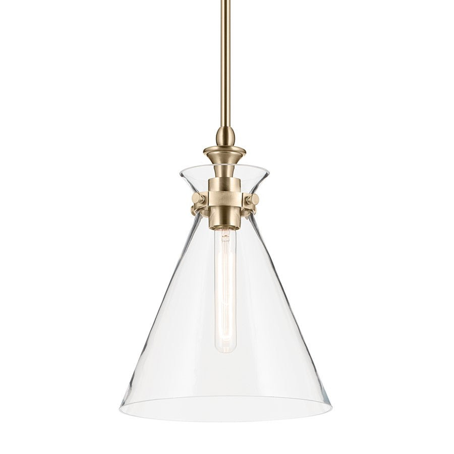 Kichler Laria 10.5" 1 Light Pendant, Champagne Bronze/Clear Glass