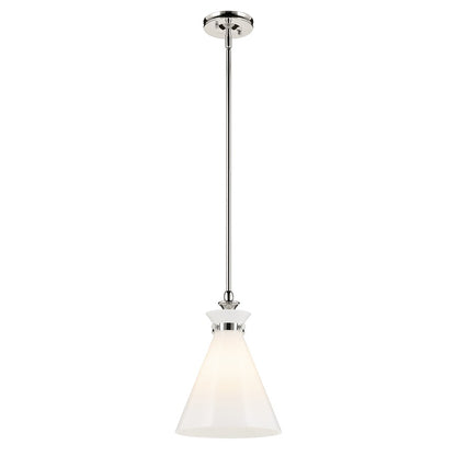 Kichler Laria 10.5" 1 Light Pendant, Polished Nickel/Opal Glass - 52774PN