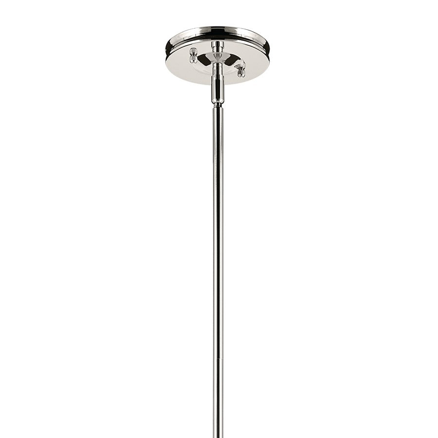 Kichler Laria 10.5" 1 Light Pendant, Polished Nickel/Clear Glass